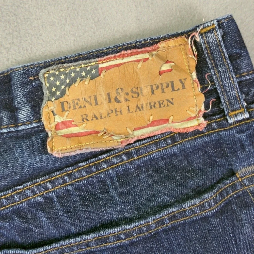 Denim & Supply Ralph Lauren Straight Leg Jeans 36/32 Blue Mens Cotton Denim
